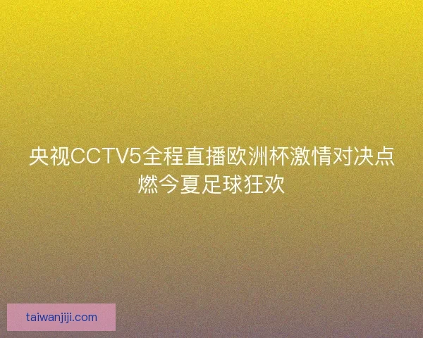 央视CCTV5全程直播欧洲杯激情对决点燃今夏足球狂欢